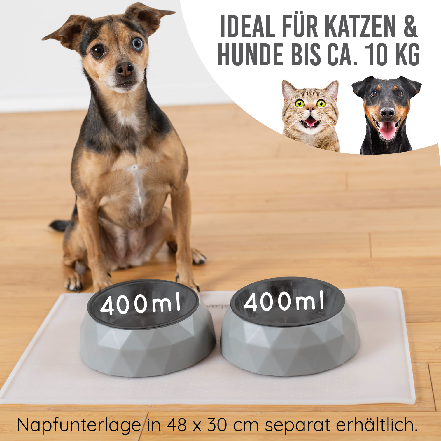 KaraLuna Futternäpfe KaraLuna Napfset mit 4 Napf Einsätzen 0,7 cm³