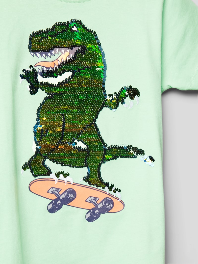 T-Shirt mit Motiv-Print in hellgrün