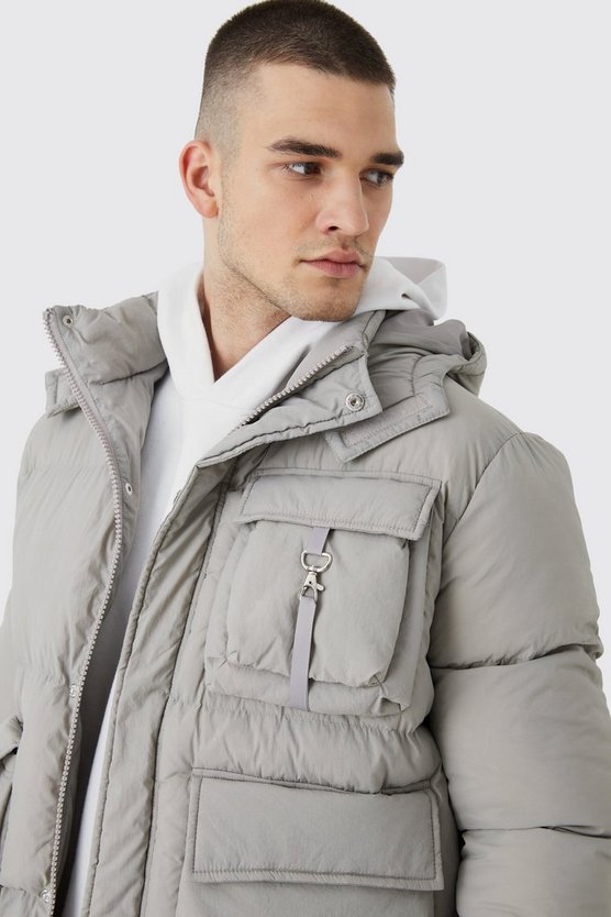 Tall kastiger Parka mit Utility-Taschen