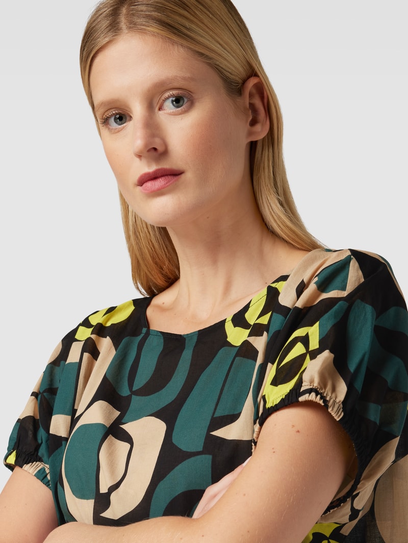 Blusenshirt mit Allover-Muster Modell 'Flaika easy' in schwarz