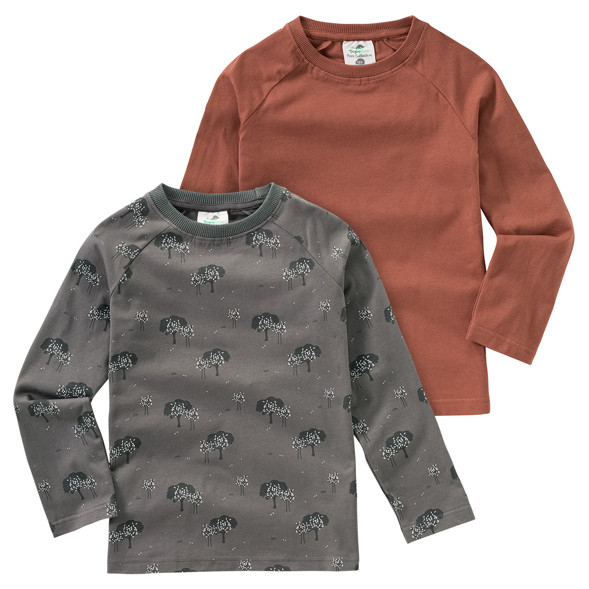 2 Jungen Langarmshirts mit Bio-Baumwolle