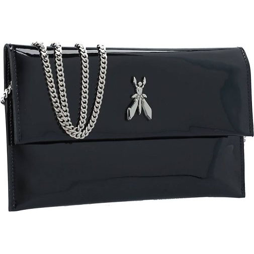 Patrizia Pepe Fly Glossy Clutch Tasche Leder 28 cm