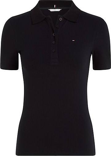 TOMMY HILFIGER Damen Poloshirt SLIM 5X2 RIB POLO