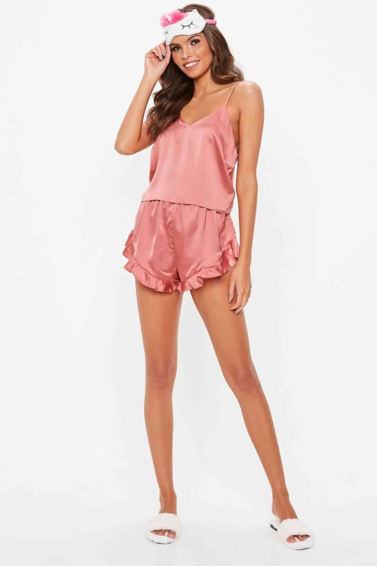 Merry See  Satin-Shorts-Set Rosa Tm2308