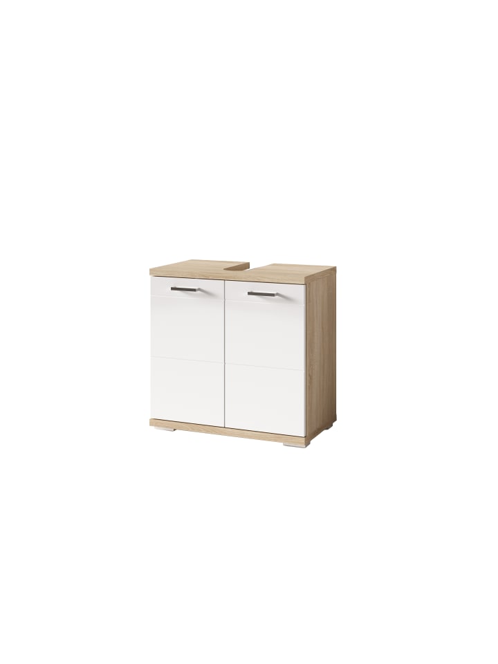 byLiving Waschbeckenunterschrank NEBRASKA in Sonoma Eiche / Weiß - (B) 60 x (H) 59 x (T) 31,5 cm günstig kaufen onesize