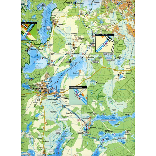 Gewässerkarte Mecklenburgische Kleinseenplatte 1 : 50 000 - Wasserkarte