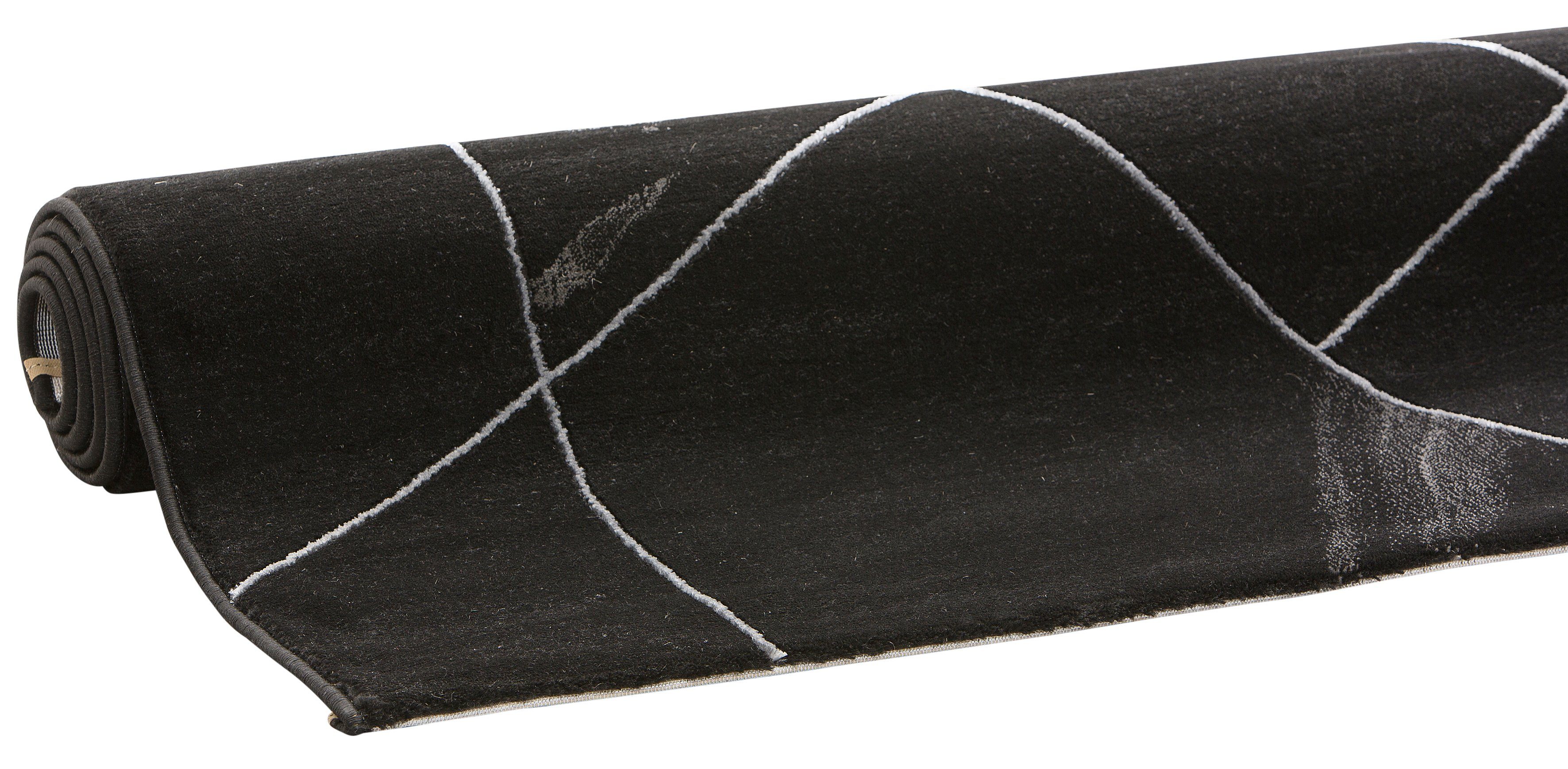 Teppich Lerina, Leonique, rechteckig, Höhe: 12 mm, Marmor-Design, geometrisches Muster, Hoch-Tief-Effekt, Kurzflor