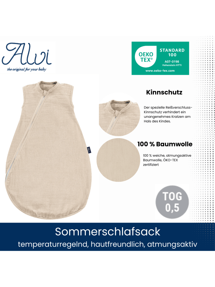 Kinderhaus Blaubär Baby Mäxchen Sommertraum Mullschlafsack TOP in Natur günstig kaufen