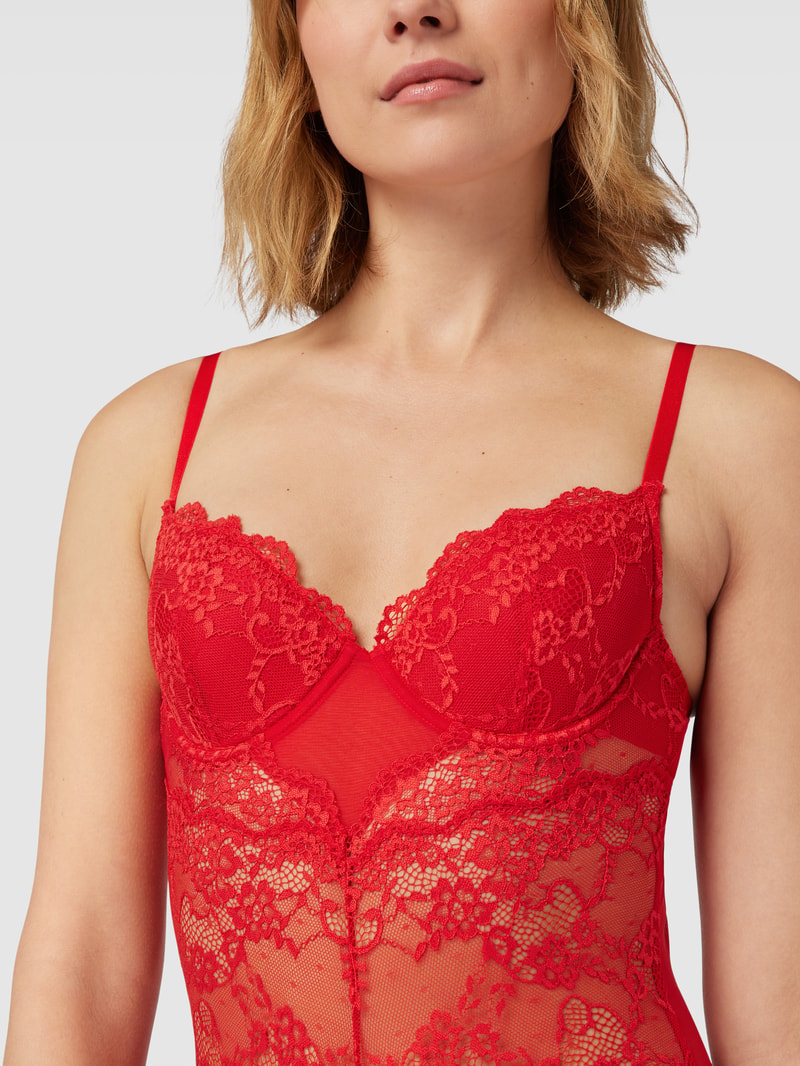 Body aus Spitze Modell 'BELLE' in rot