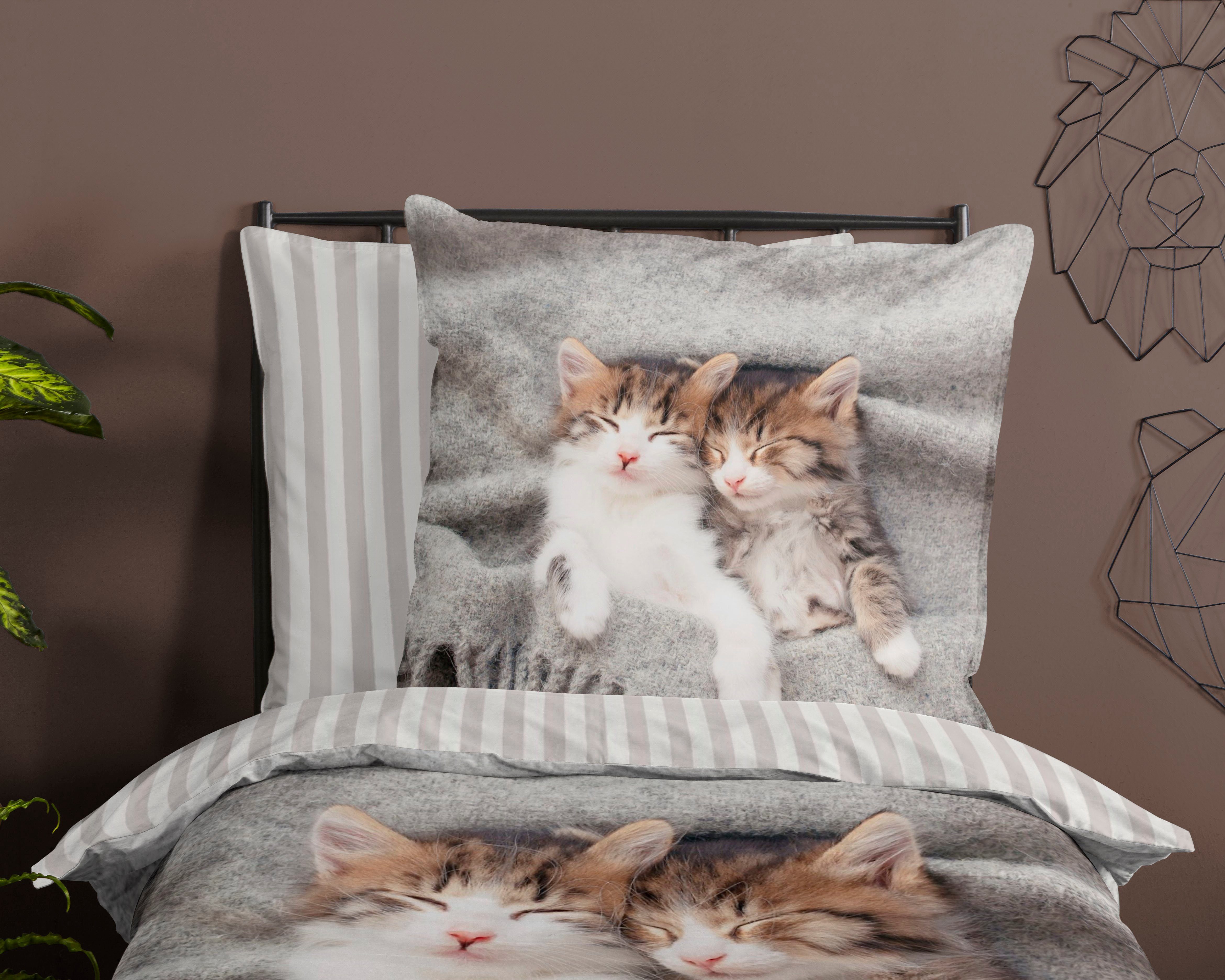 Kinderbettwäsche Snooze, PURE luxury collection, Microfaser, 2 teilig, Trocknet schnell