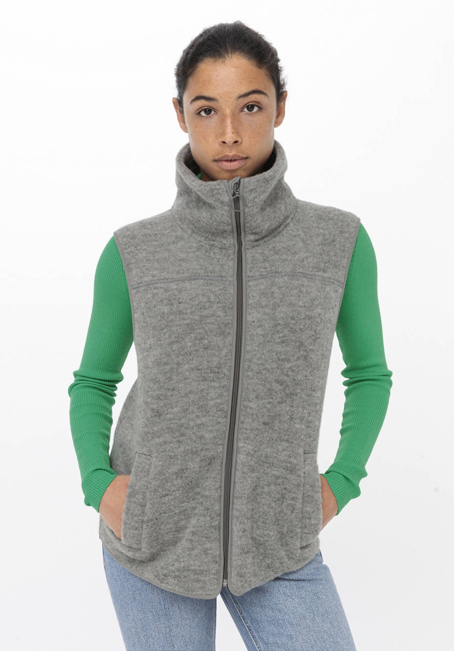 Wollfleece Weste aus reiner Bio-Merinowolle