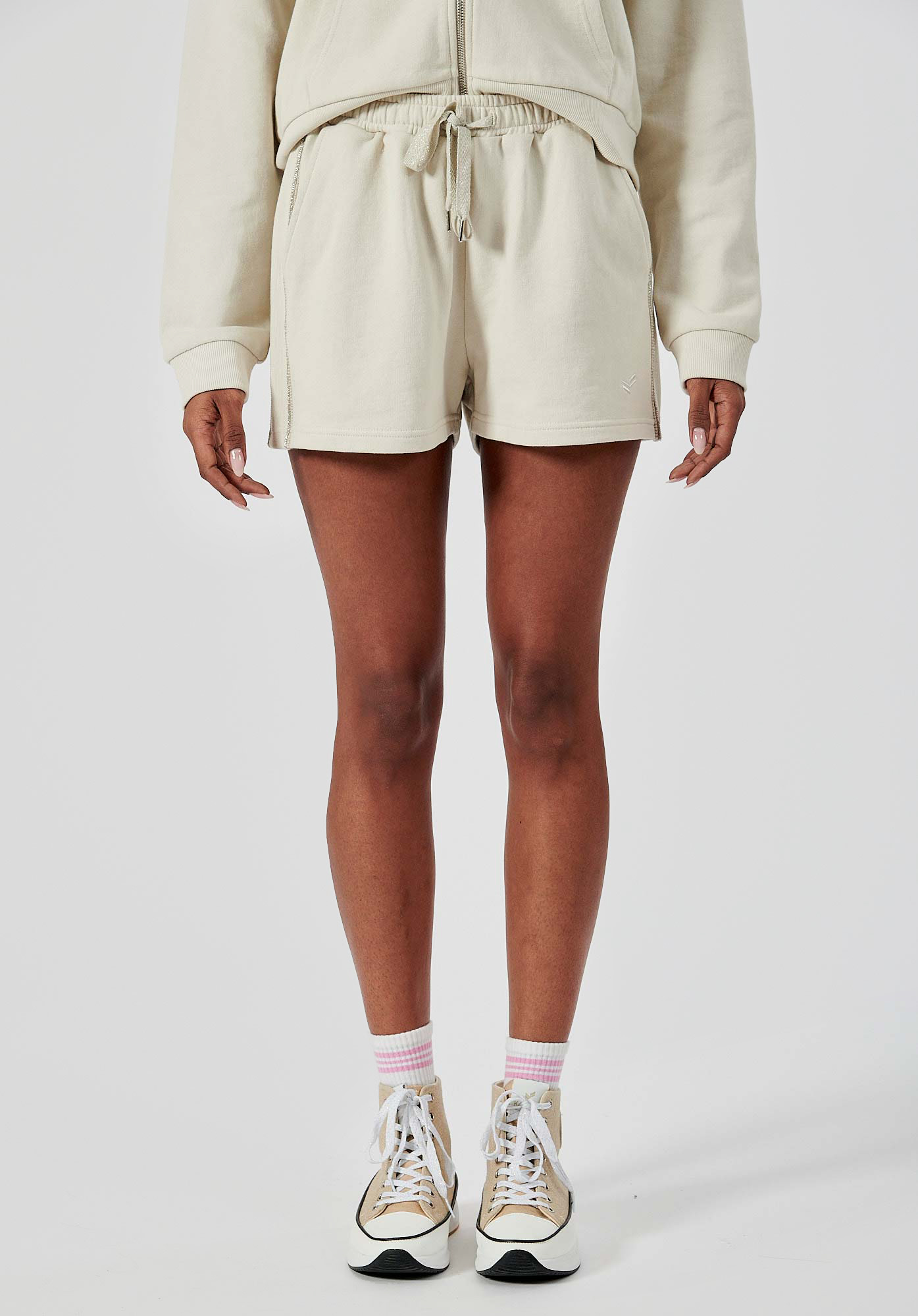 FAYO   Short jogging beige femme 100% coton