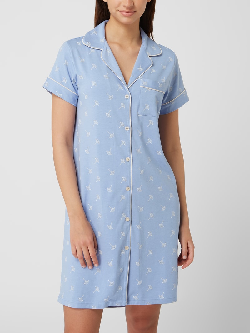 Nachthemd mit Logo-Muster in hellblau