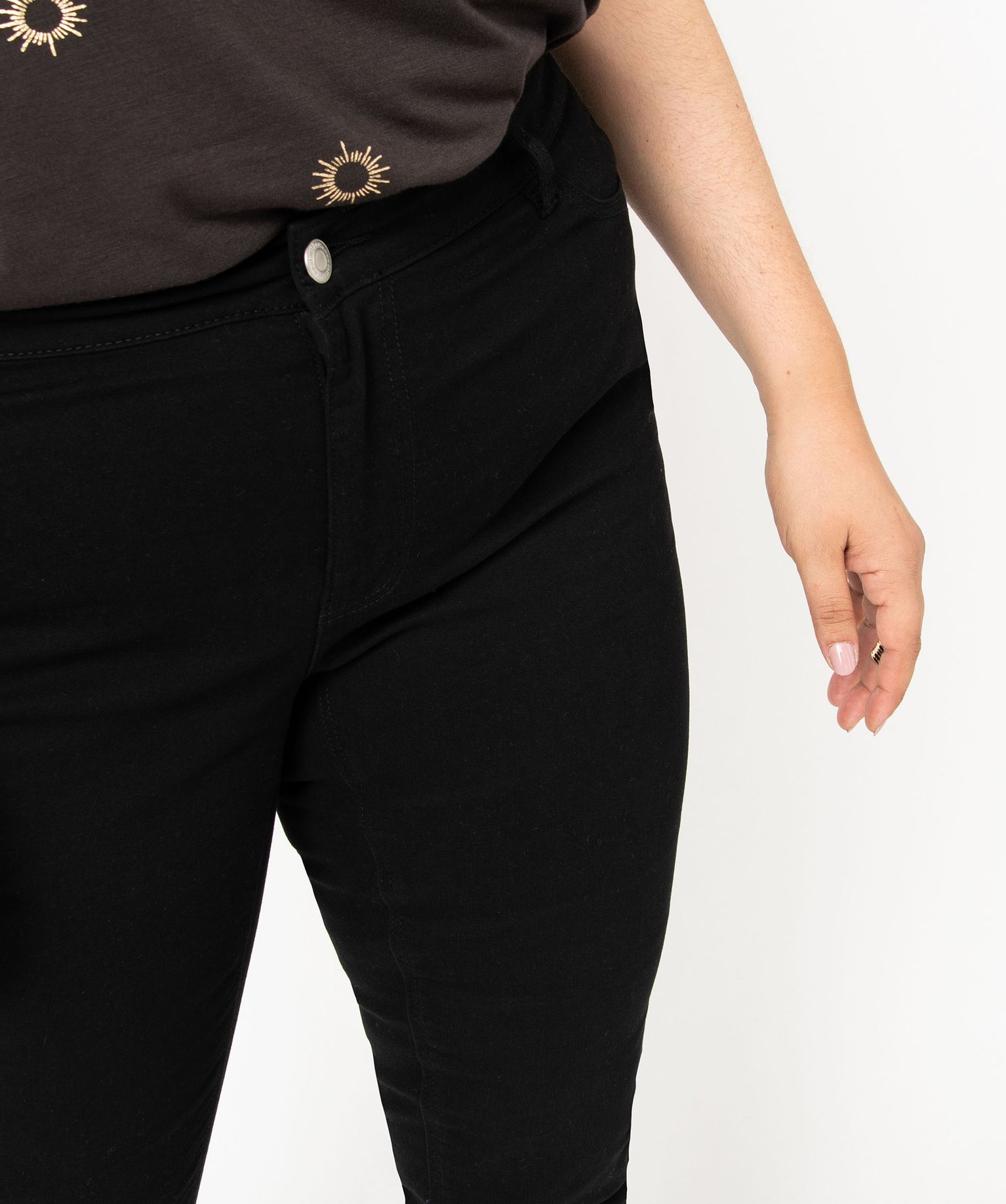 Pantalon femme grande taille coupe Regular noir | GEMO