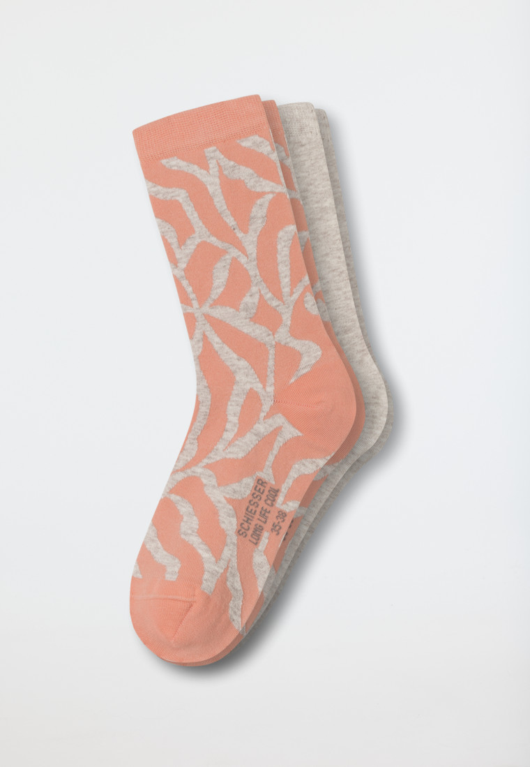 Damensocken 2er-Pack unifarben/gemustert mehrfarbig - Long Life Cool