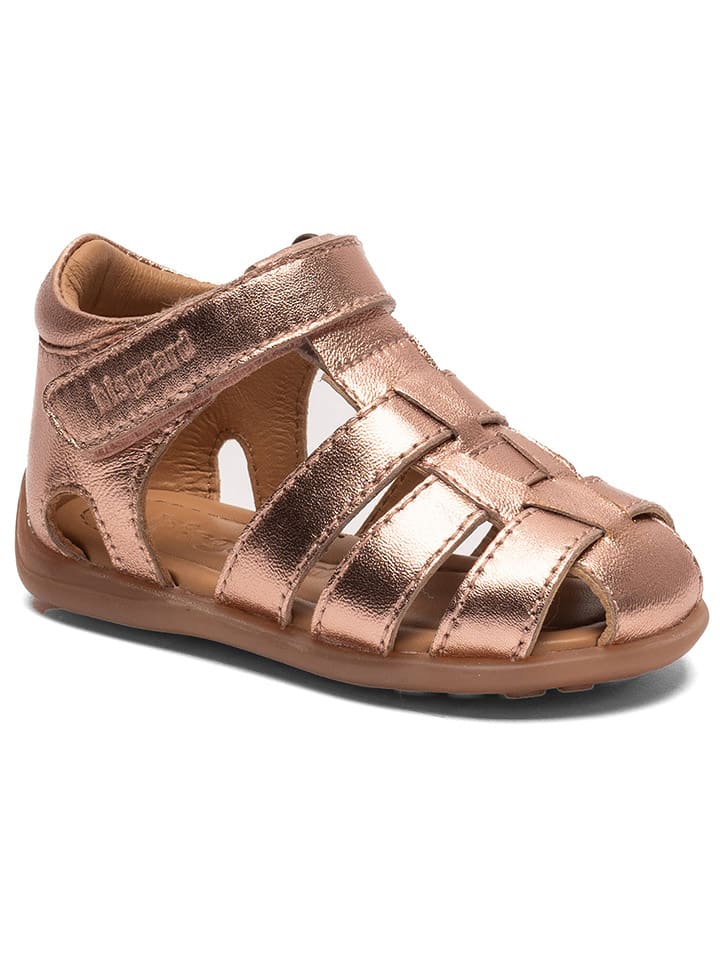 bisgaard Leder-Sandalen in Rosa/ Gold günstig kaufen