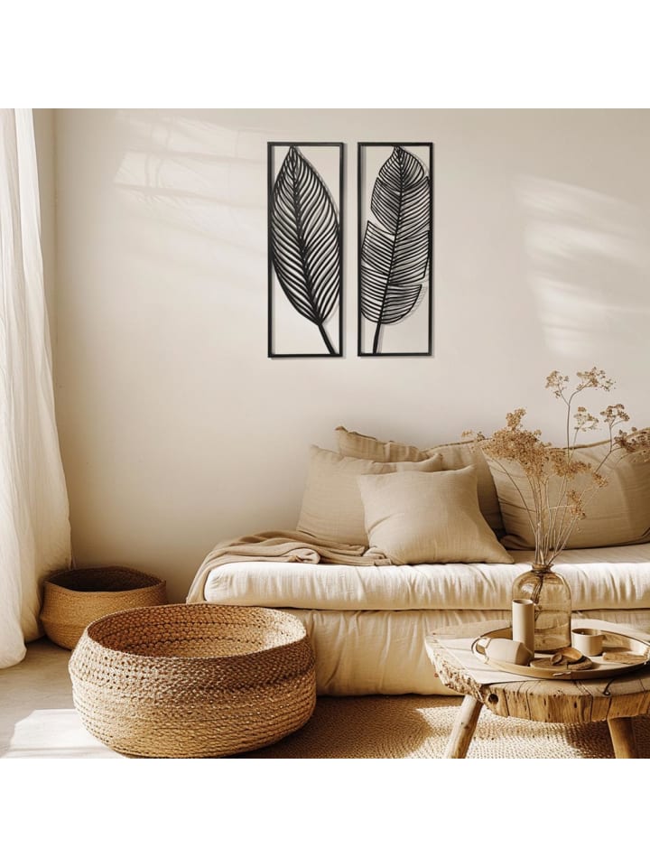 kobolo Metallbild FEATHER in Schwarz günstig kaufen onesize
