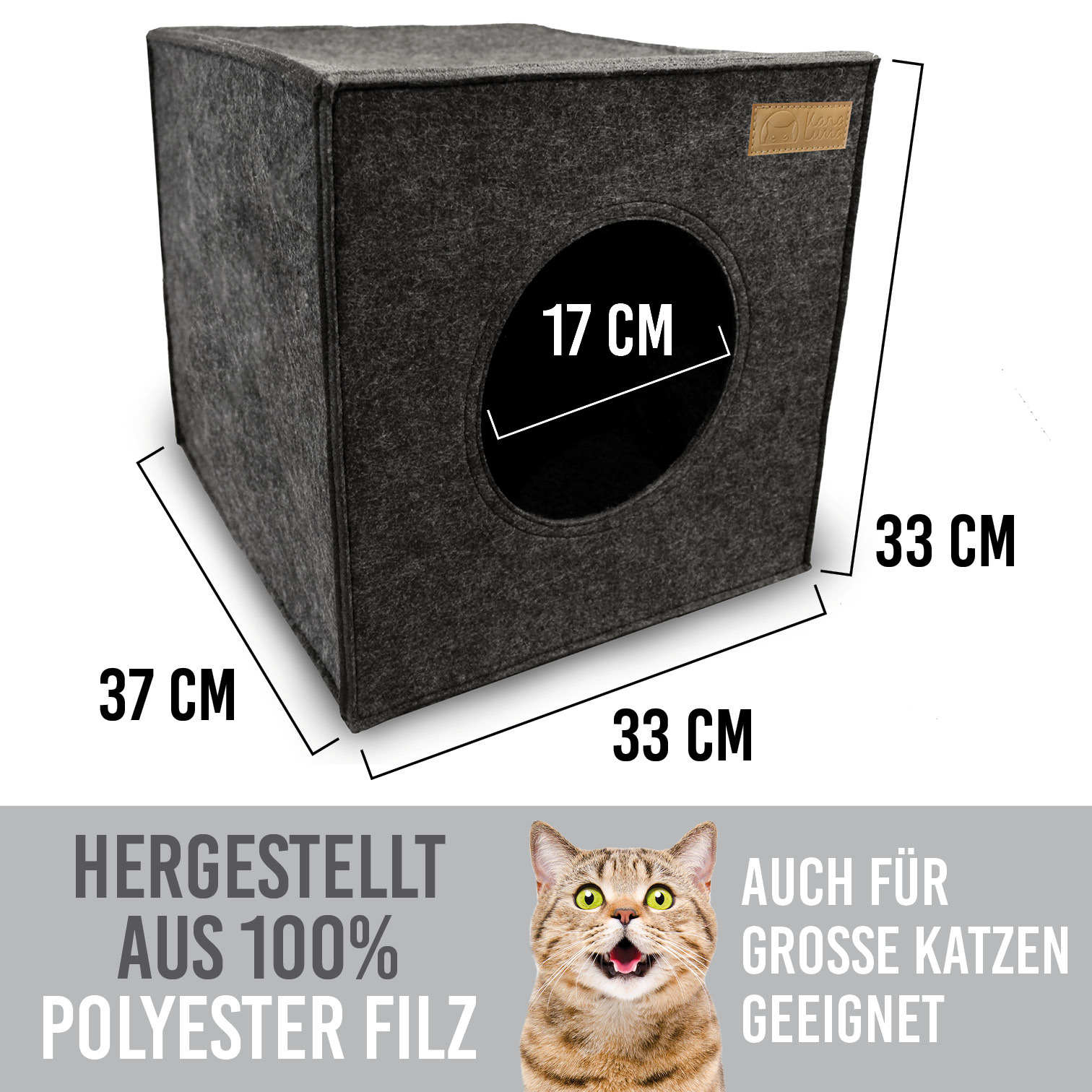 KaraLuna Katzenhöhlen KaraLuna Katzenhöhle aus Filz fürs Regal dunkelgrau