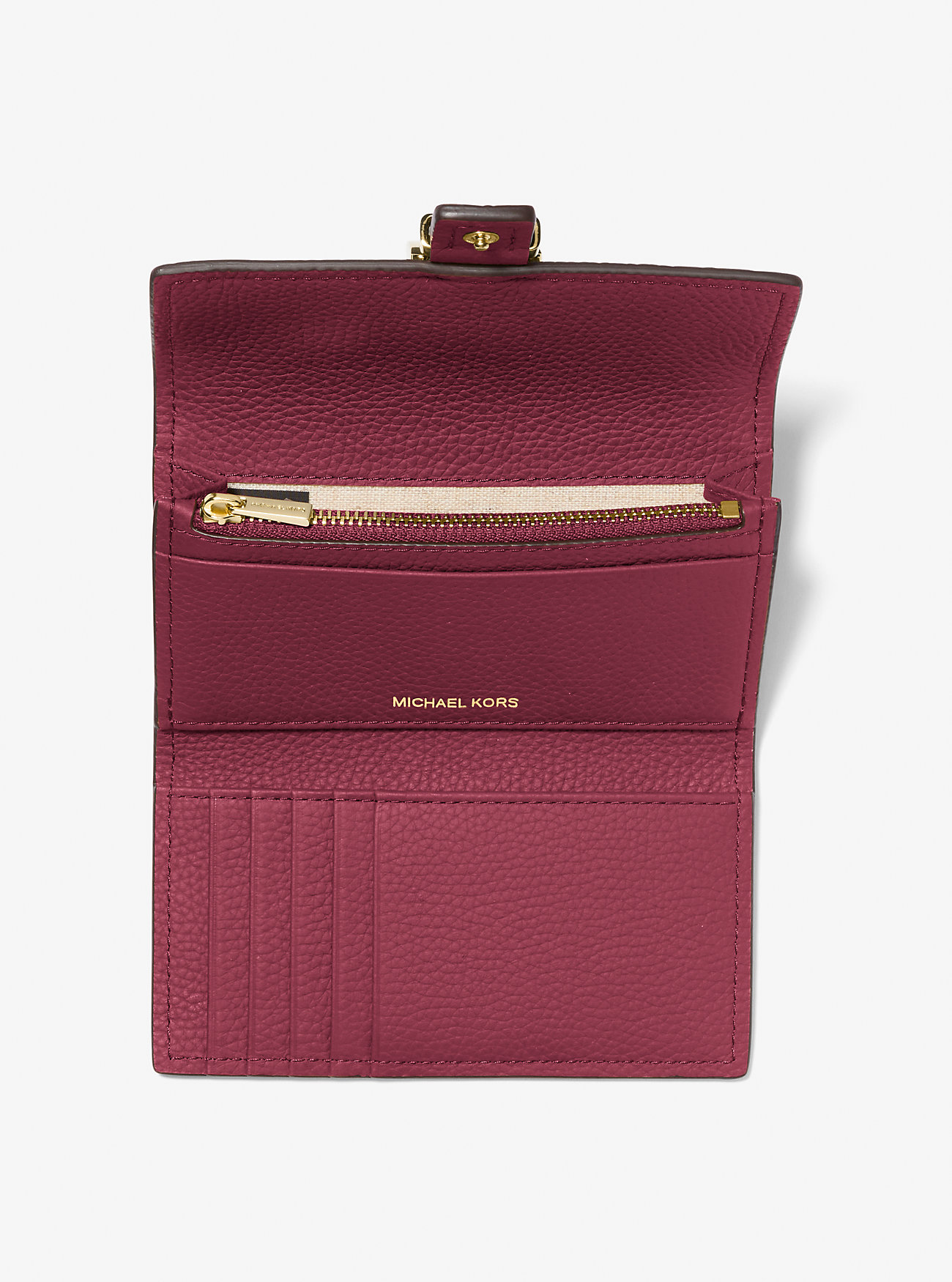 Nolita Medium Pebbled Leather Tri-Bold Lommebok - MULBERRY