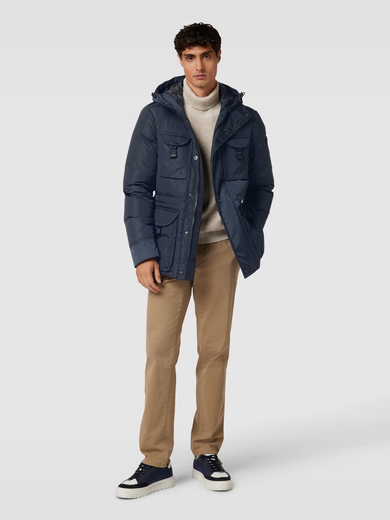 Parka mit Pattentaschen Modell 'AIPTEK' in marineblau