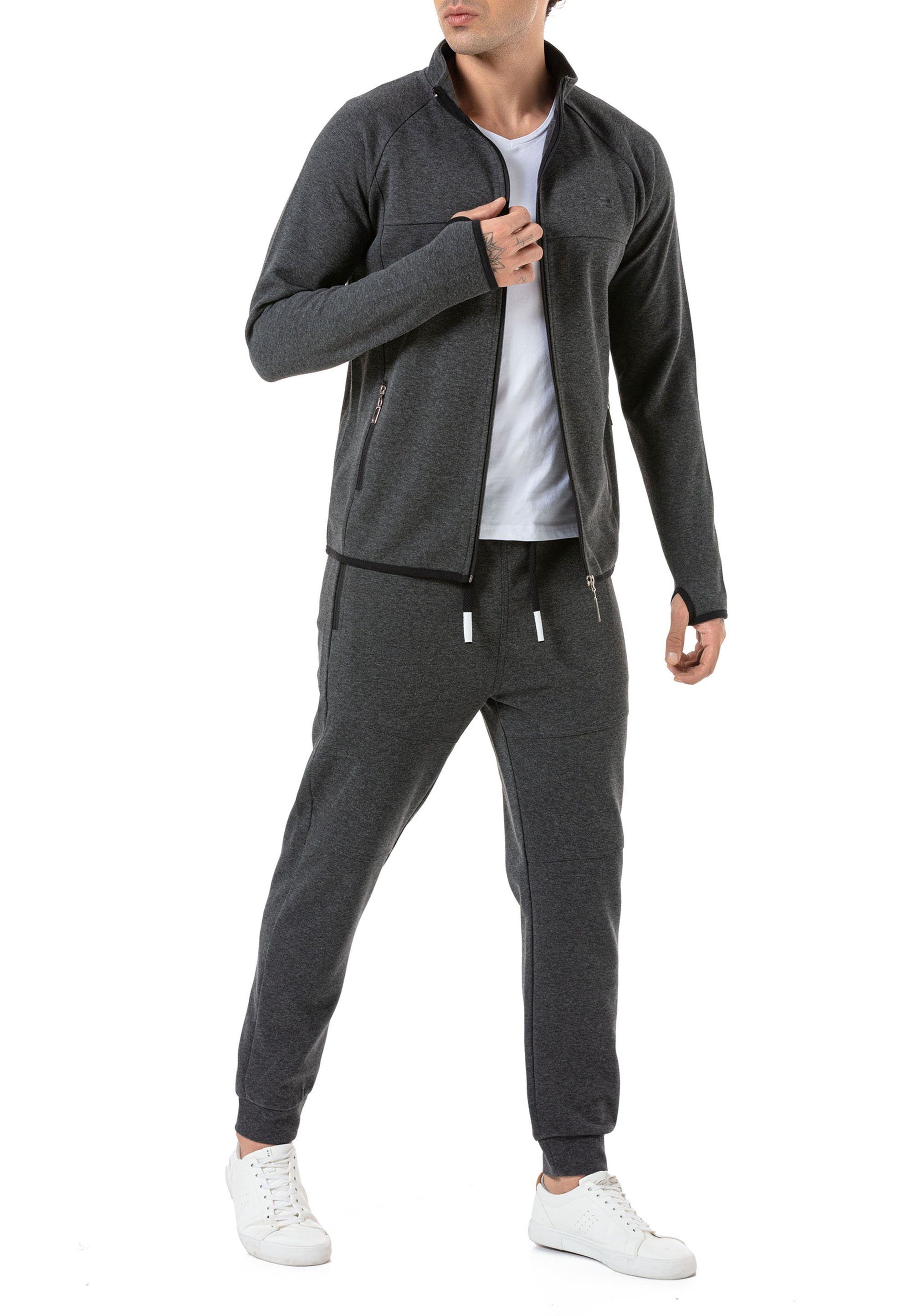 RedBridge Jogginganzug Herren Jogginganzug Pullover und Hose Set (Spar-Set, 2-tlg), Zipper Jacke, gesticktes Brandlogo
