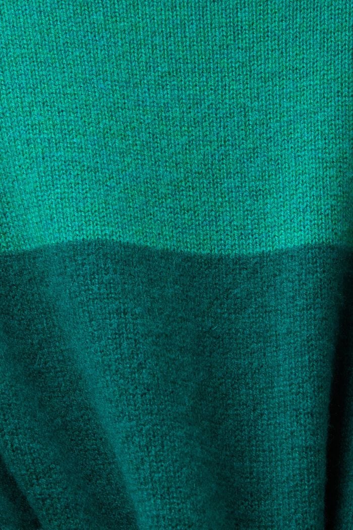 Kaschmirpullover mit Rugbystreifen und Polokragen