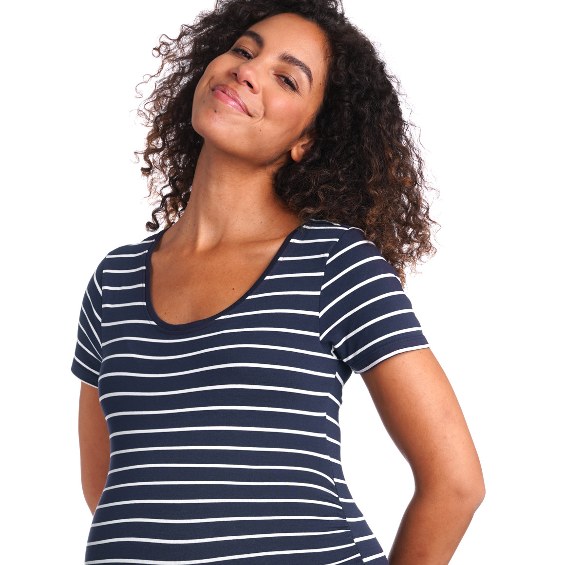 2 Damen Umstands-T-Shirts mit Raffung