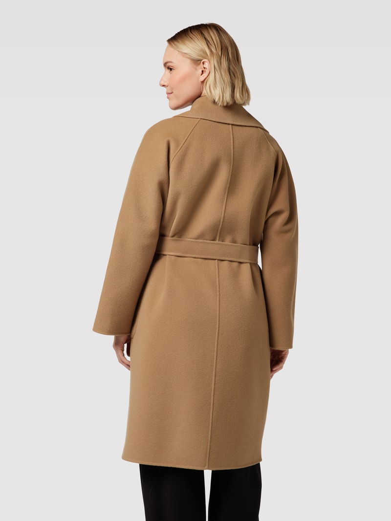 Mantel aus Wolle mit Bindegürtel Modell 'ROVO' in camel