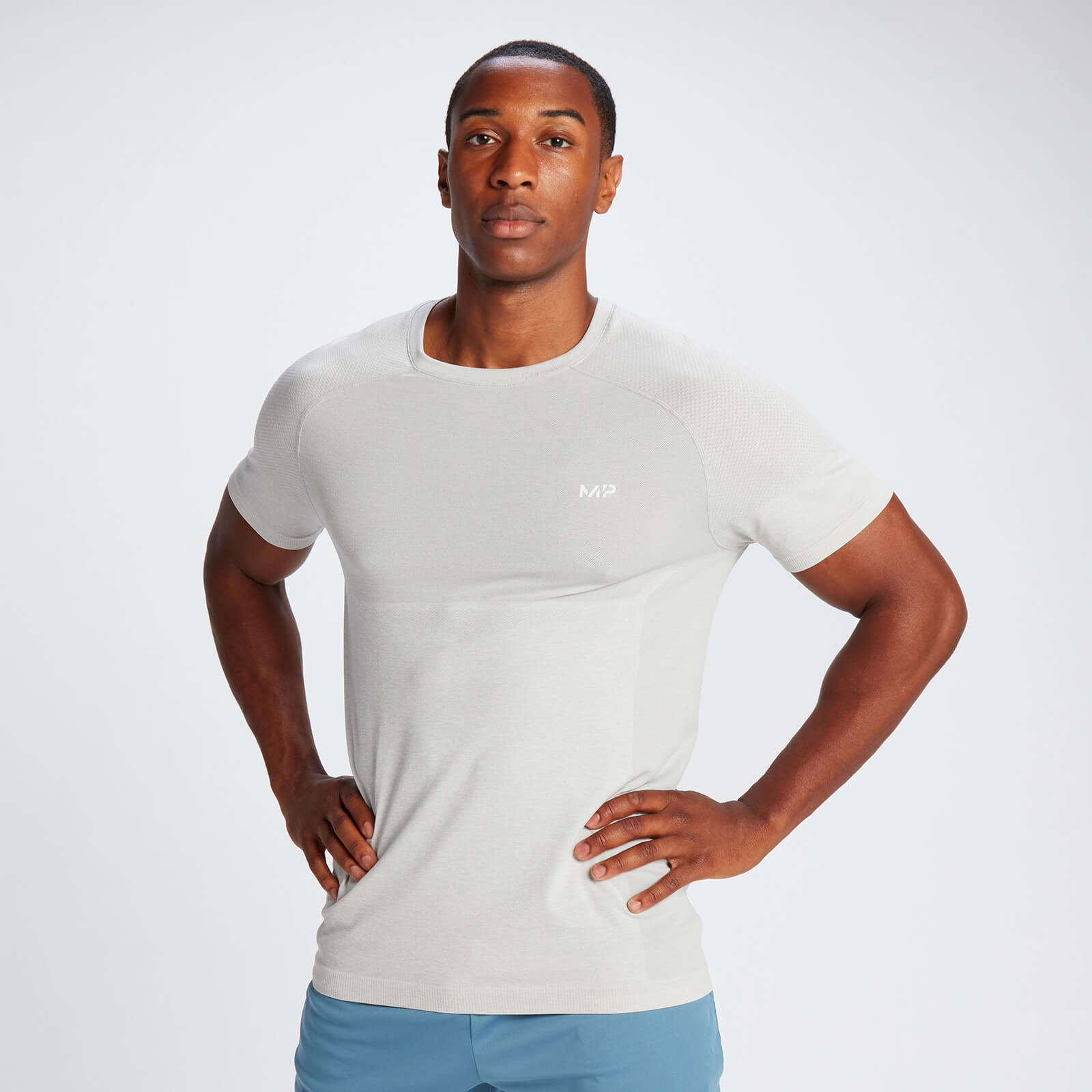 T-shirt sans coutures à manches courtes MP pour hommes – Gris glacé