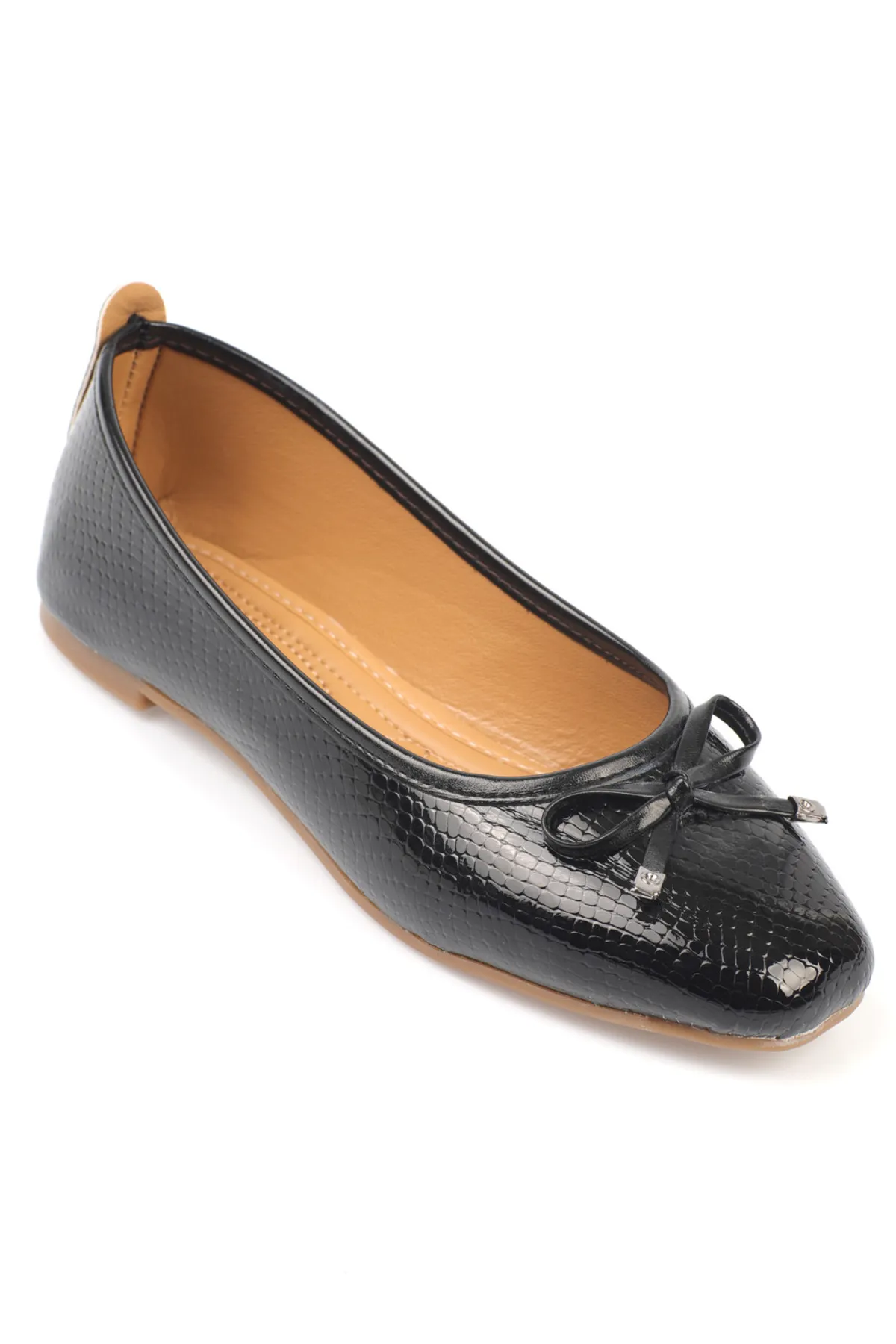 Capone Outfitters  Hana Trend Bow Schwarze Damen-Ballerinas