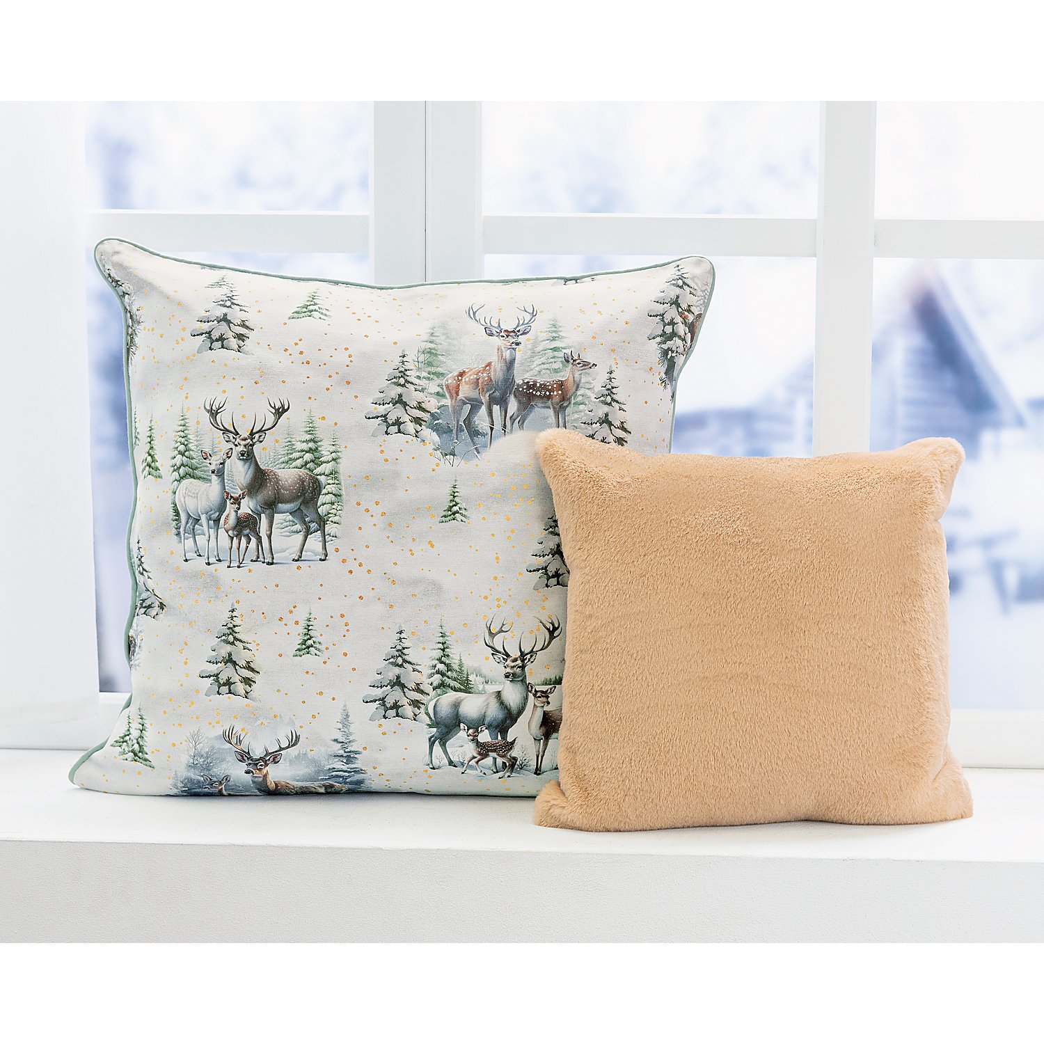 Dekostoff Rehfamilie Winterland 