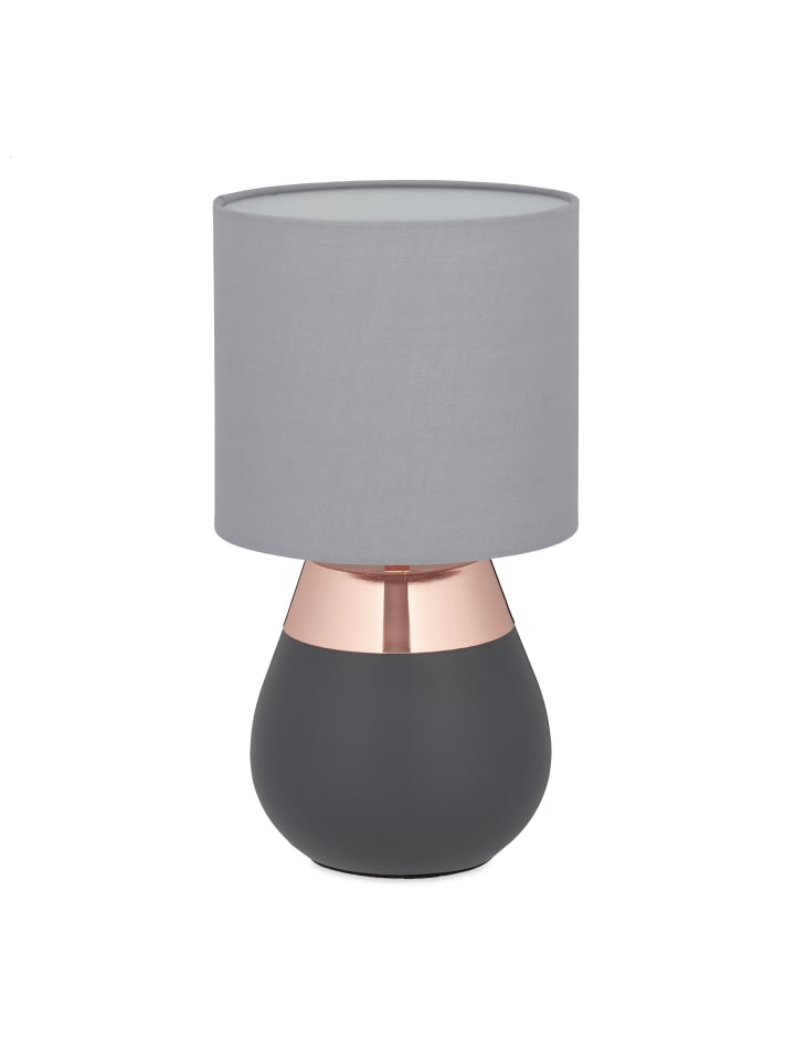 relaxdays Nachttischlampe in Grau/Kupfer - (H)32,5 x Ø 18 cm günstig kaufen onesize