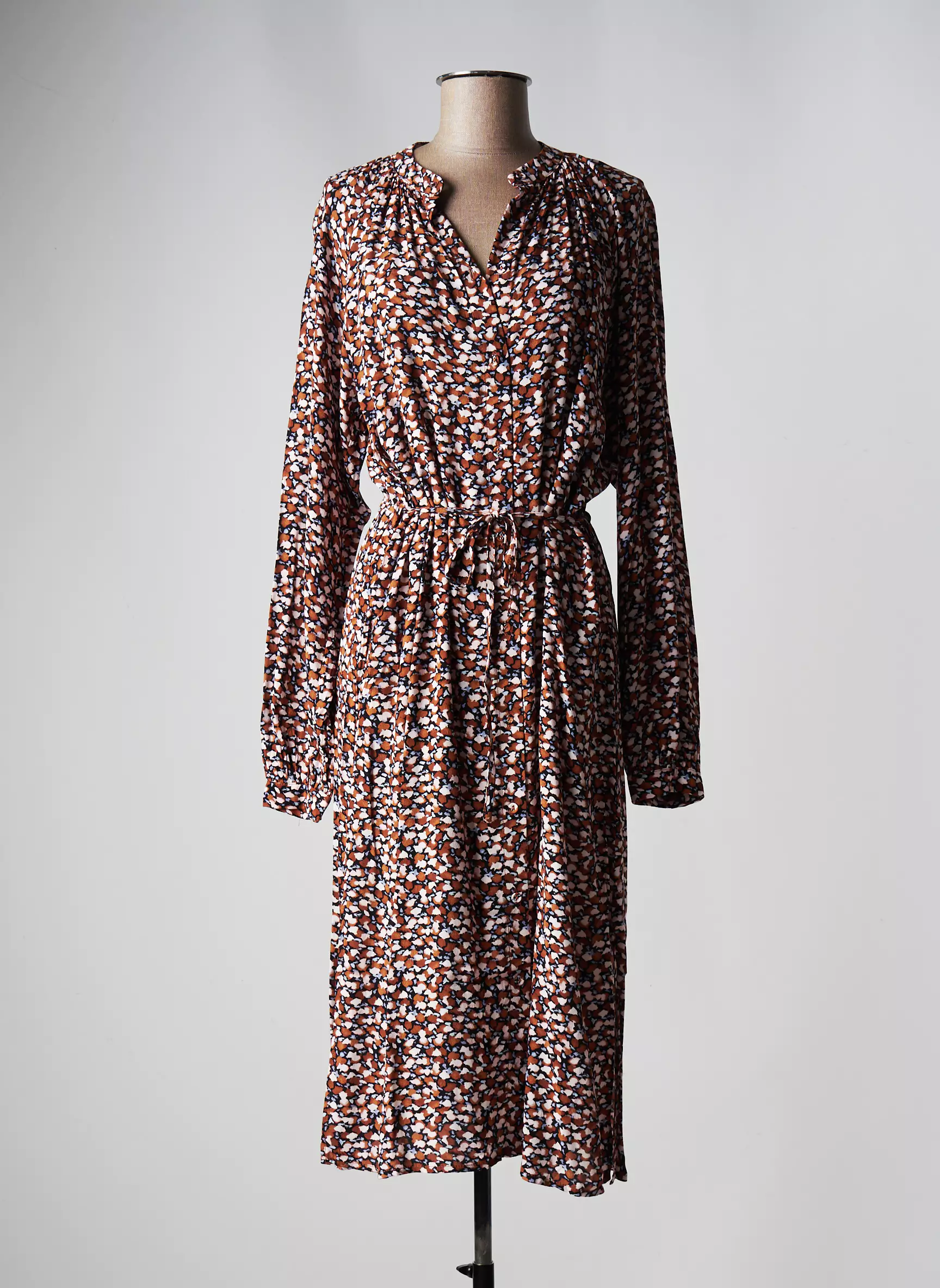Pulz Jeans Robes Mi Longues Femme couleur marron