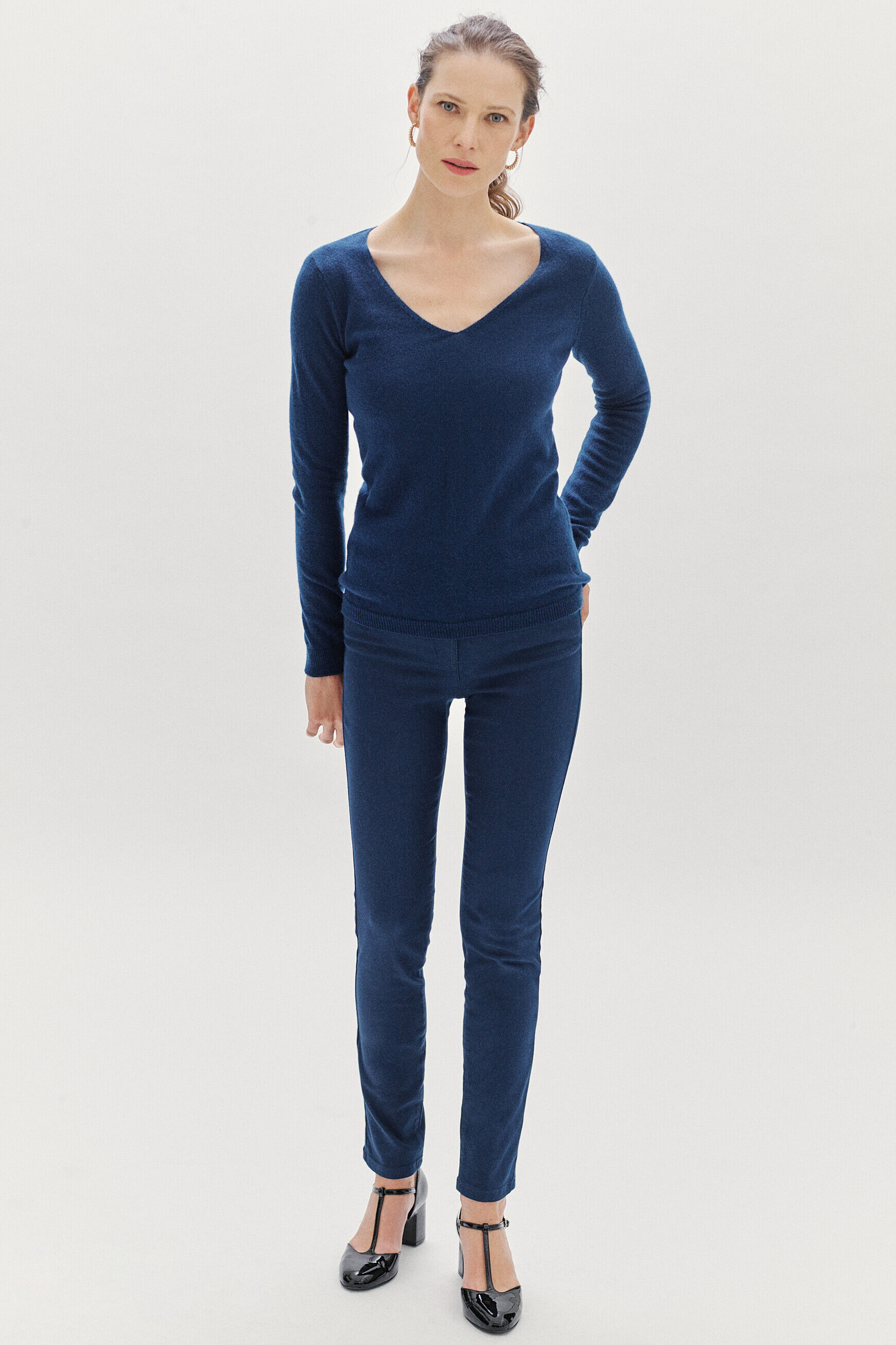 pantalon joss b bleu marine femme