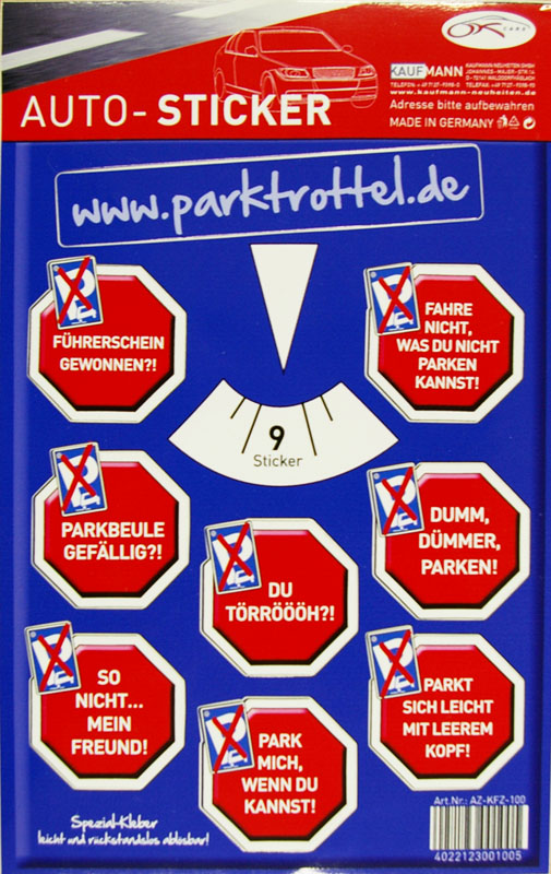 Aufkleber Parktrottel - ATU