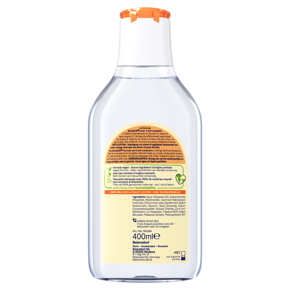 nivea MicellAir Energy - Eau démaquillante micellaire Vitamine C&B3 Démaquillant micellaire
