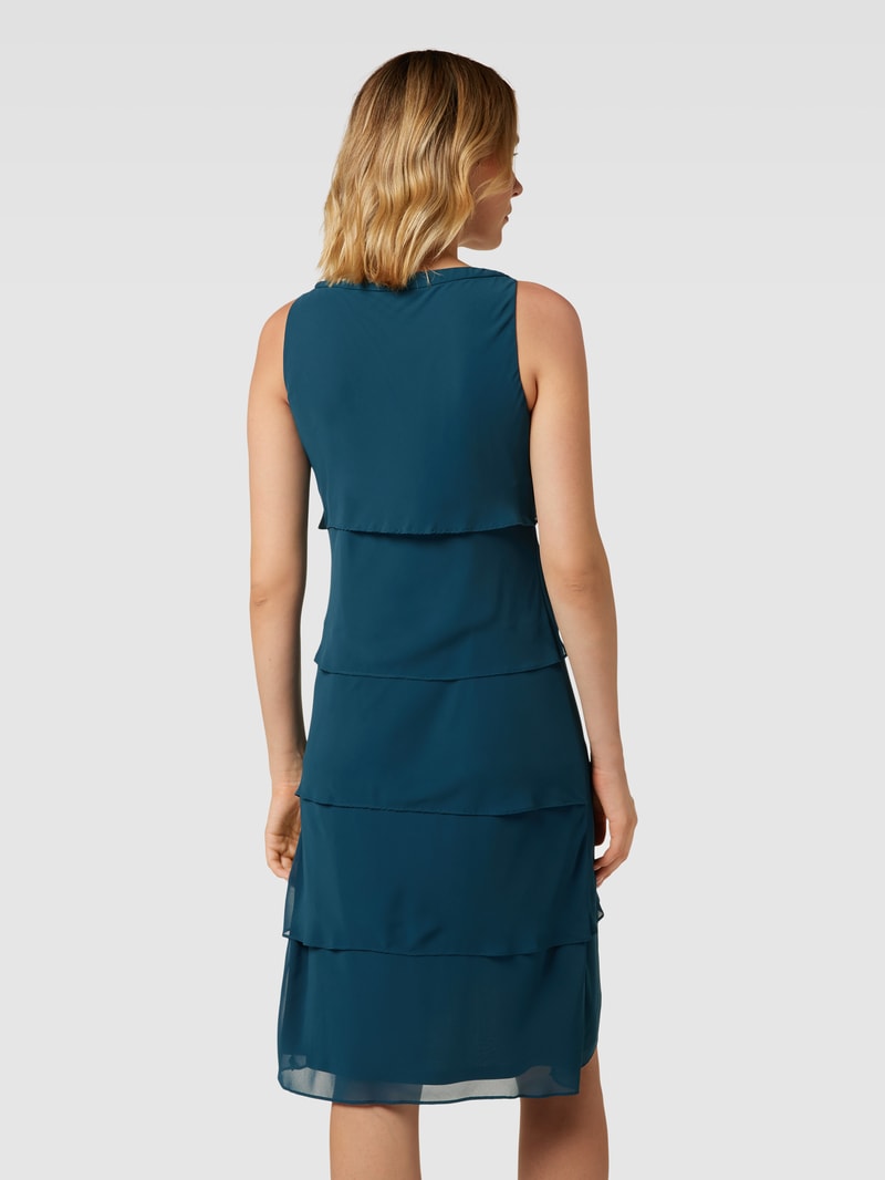 Cocktailkleid mit Strasssteinbesatz in bottle meliert