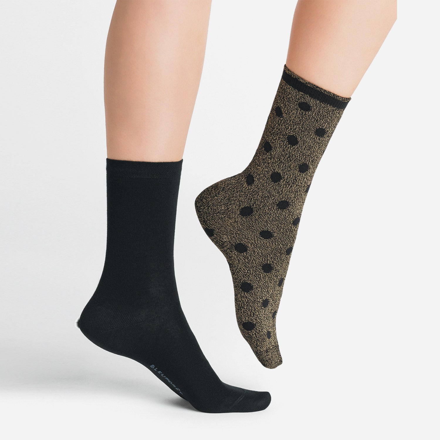 2 paires de chaussettes BLEUFORET or et noir - 37/41