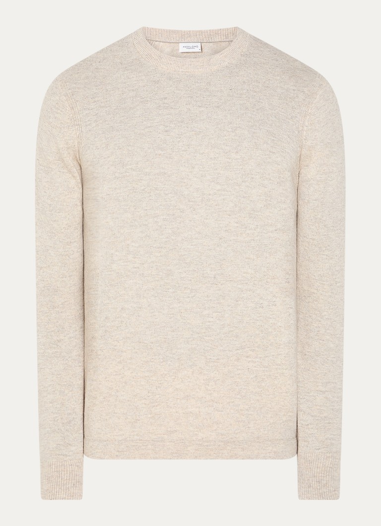 Profuomo Fine-knit wool blend pullover with melange design