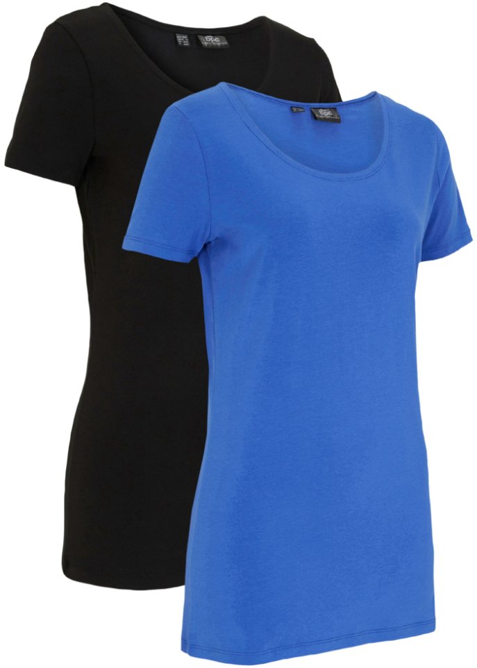 Sport-Longshirt mit Baumwolle (2er Pack)