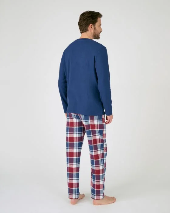Pyjama haut nid d'abeille et bas flanelle