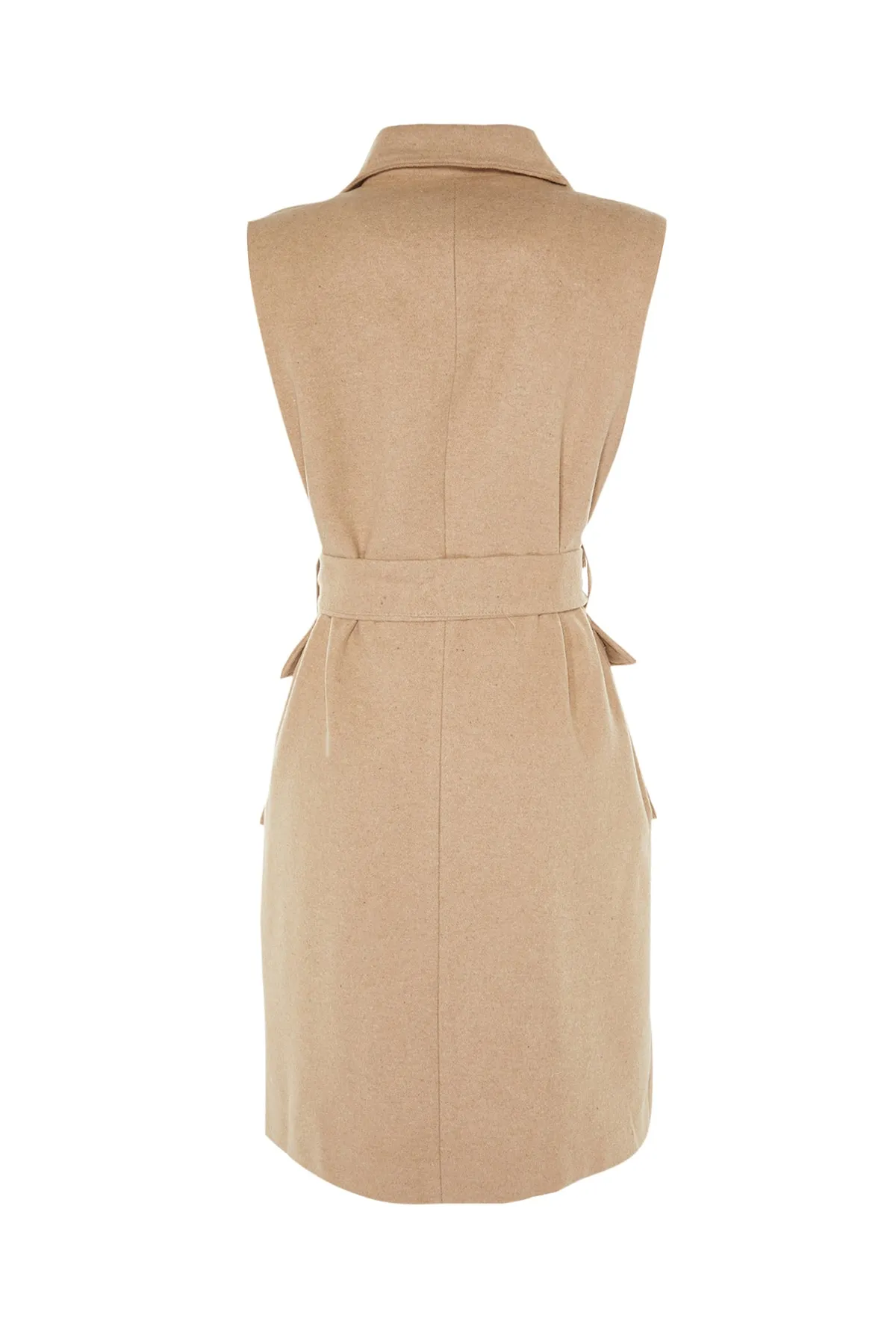 Trendyol Modest  Kameljacke, Weste mit Kragen, Taille und Gürtel TCTAW23YE00006