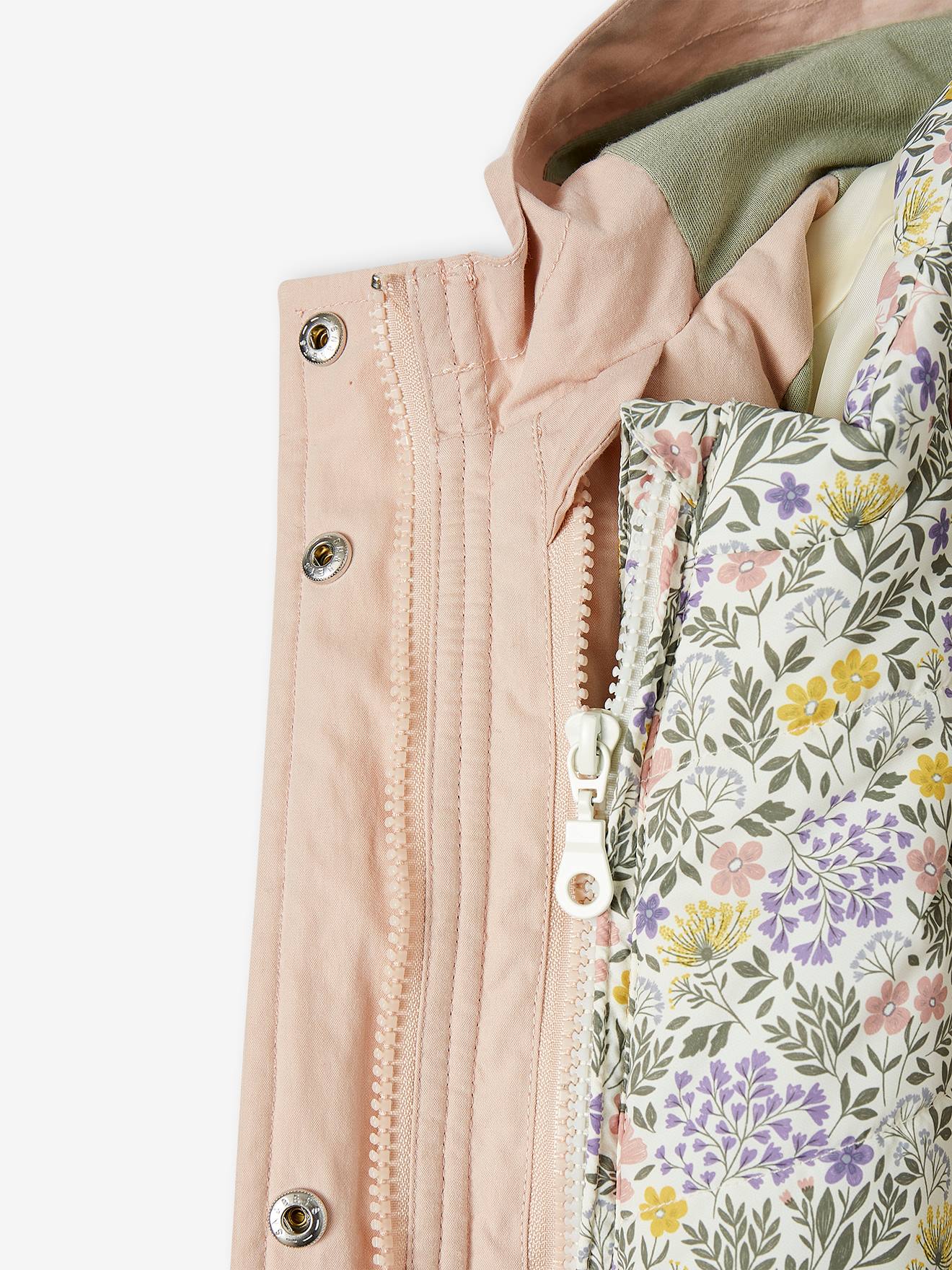 Parka 3 en 1 mi-saison fille vert d'eau