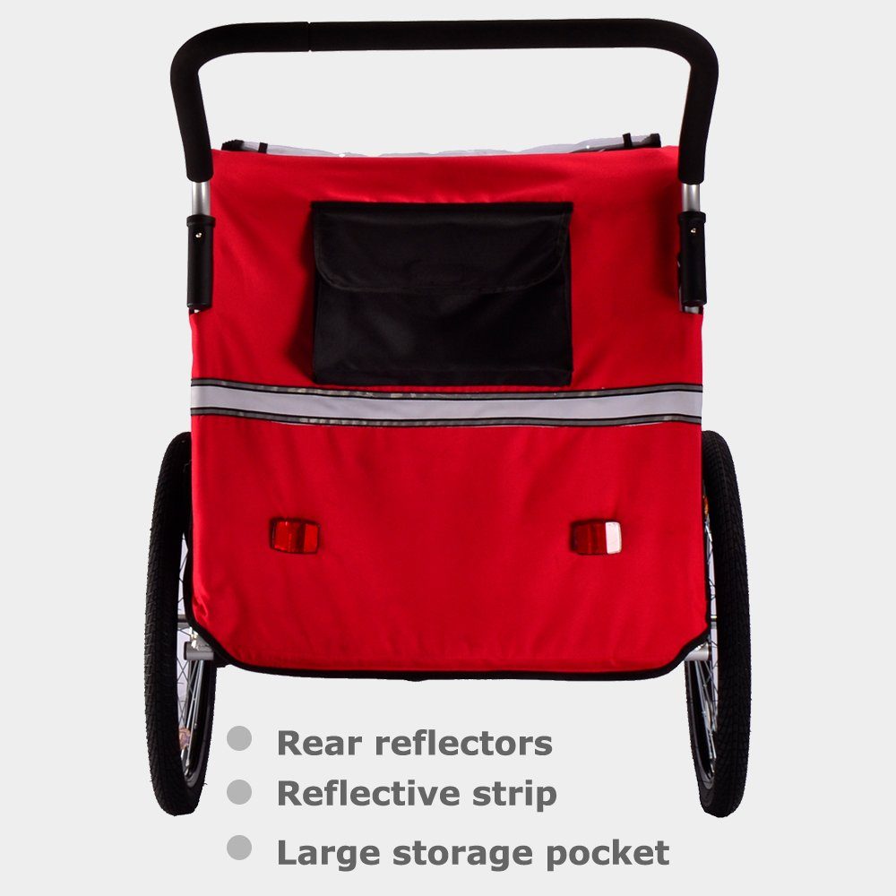 TIGGO Fahrradkinderanhänger TIGGO VS Kinderfahrradanhänger 2 in 1 Kinderanhänger Fahrradanhänger Anhänger mit Jogger Set, für 1-2 Kinder geeignet