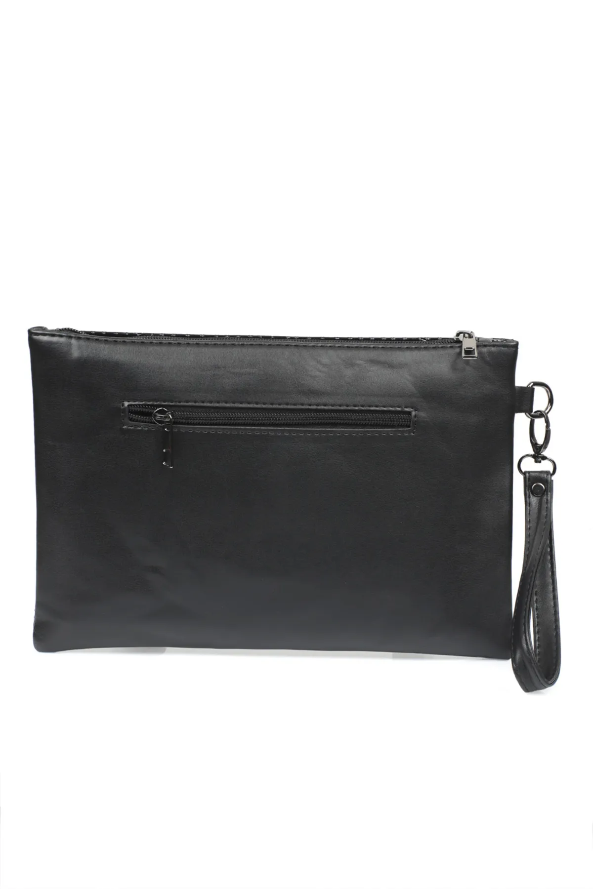 Capone Outfitters  Capone Damen-Clutch aus Lackleder mit Krokodilmuster, Paris, Schwarz