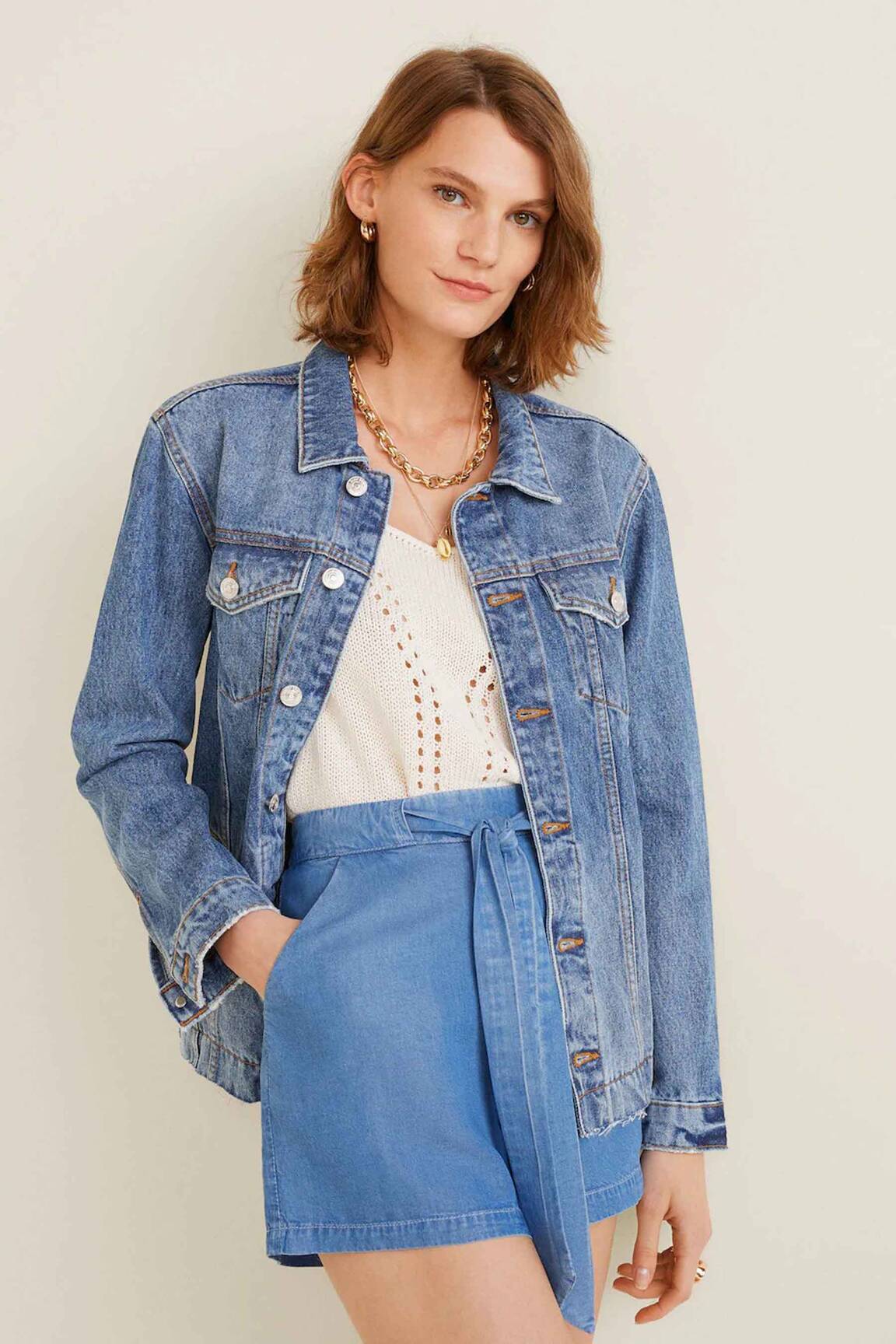 Mango Shorts 1 Femme couleur bleu