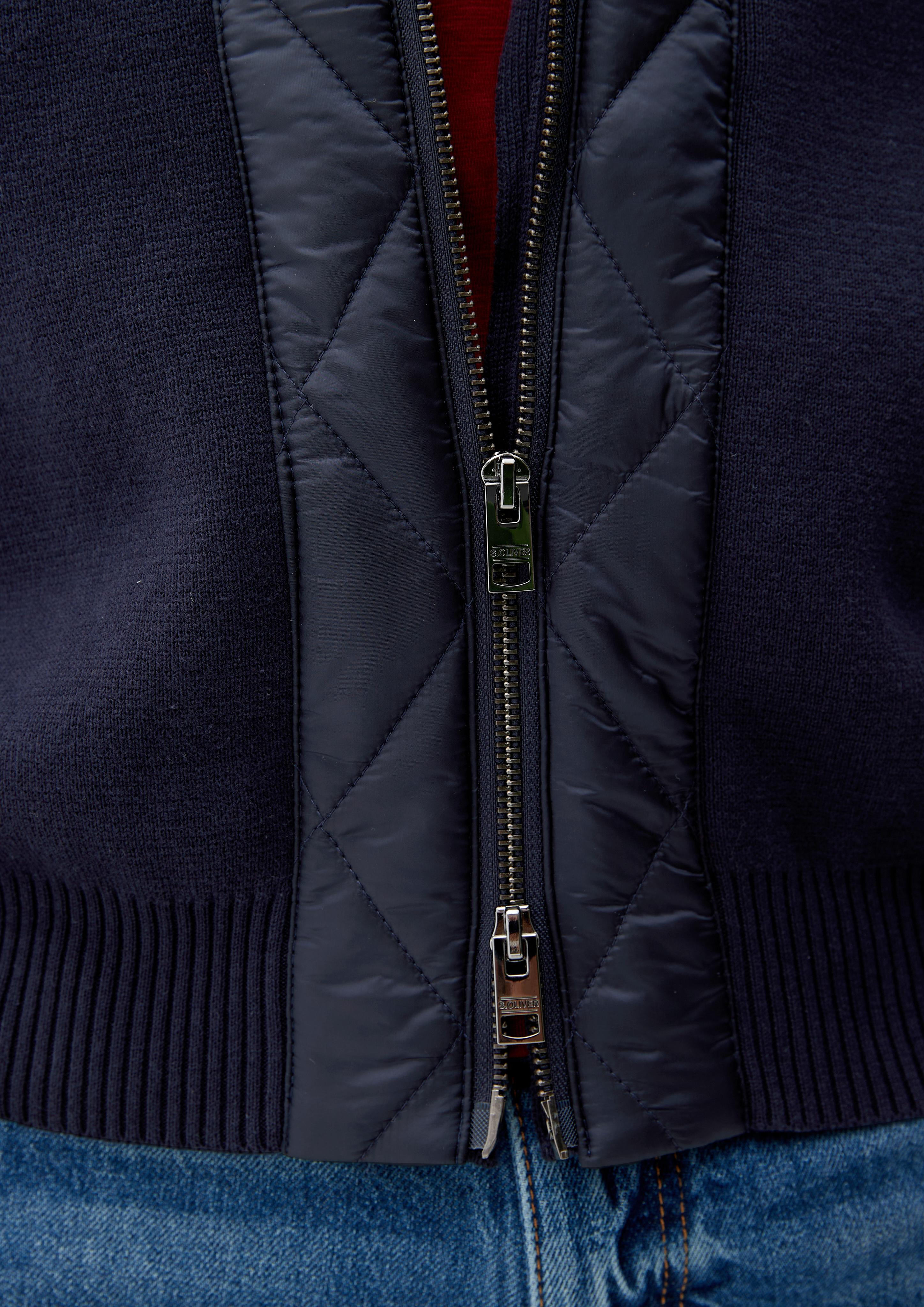 Kapuzenjacke im Materialmix  2118078-5959