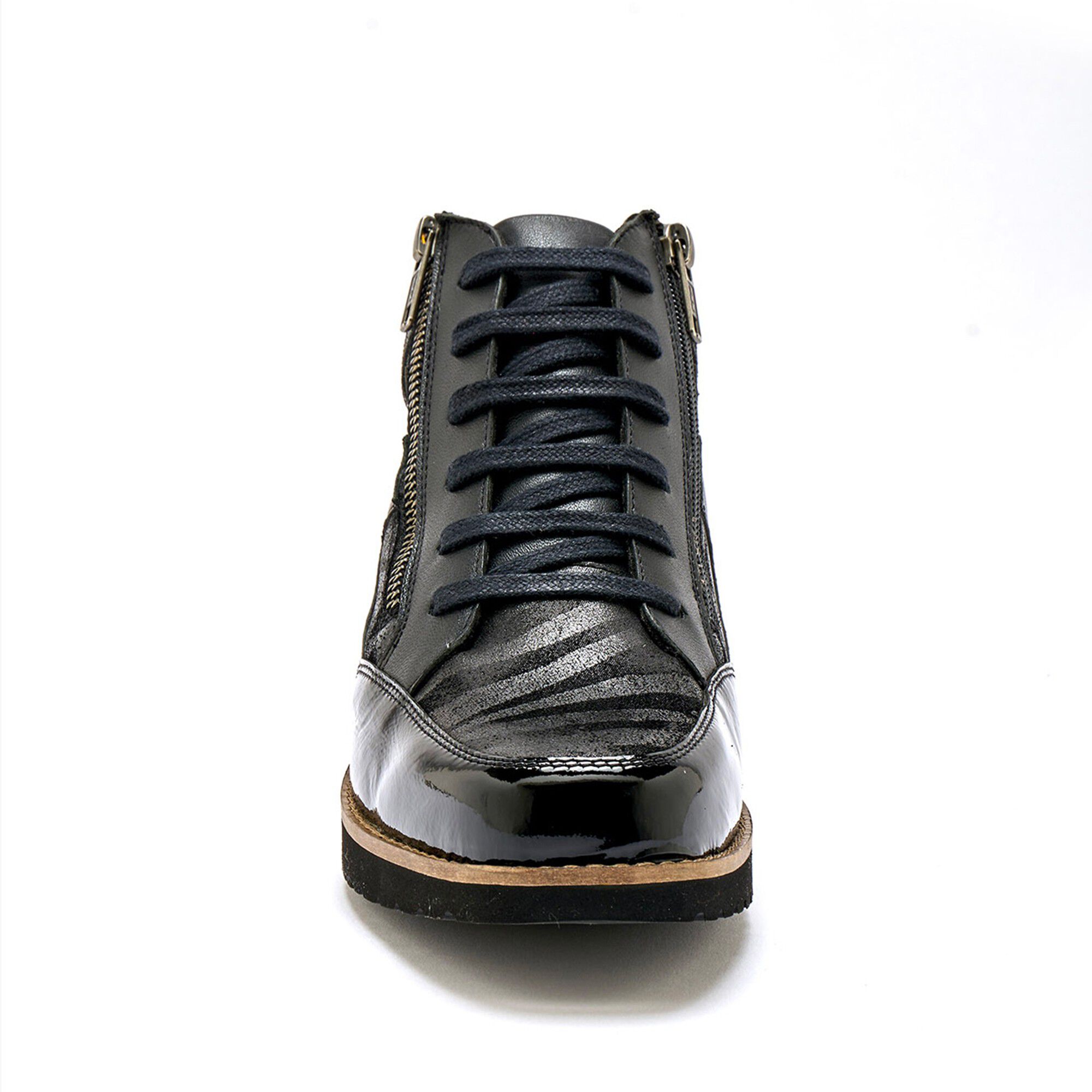 Boots Grande largeur zippées à lacets