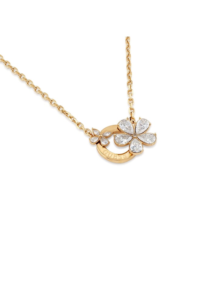 Guess Damen-Kette Lily Flowers Circle Goldfarben günstig kaufen onesize