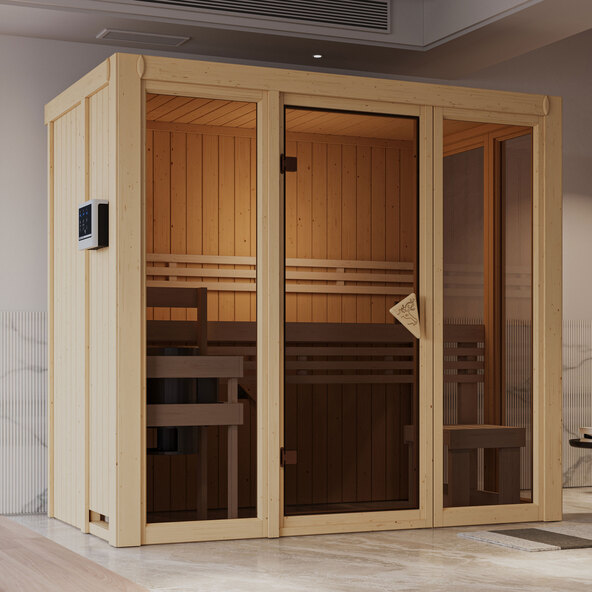 Sauna Ida 2 mit Ofen, 3,6 kW, naturbelassen